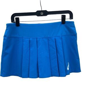 Asic Blue Pleated Tennis Pickleball Skirt Skort Size Medium